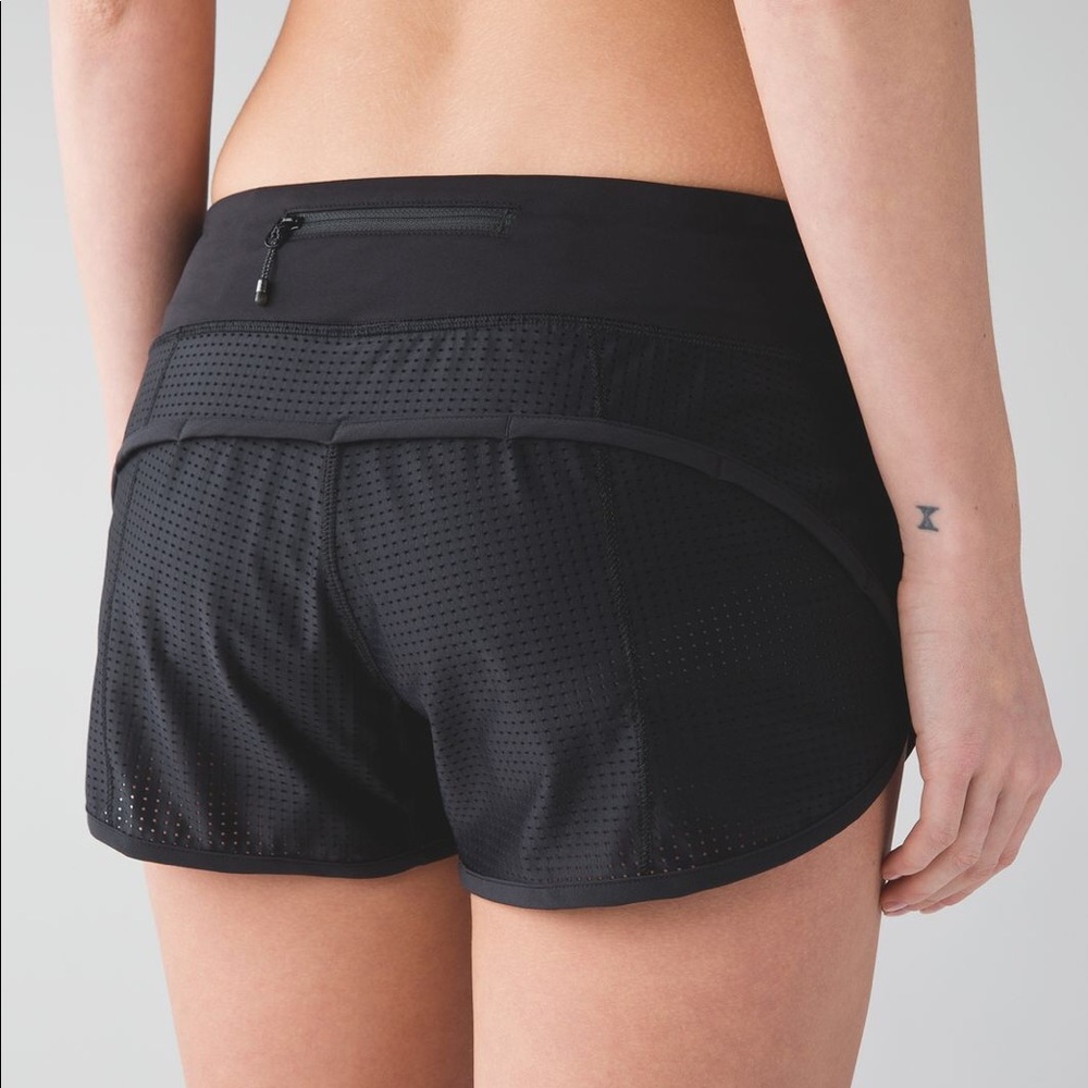 lululemon black mesh Speed Shorts